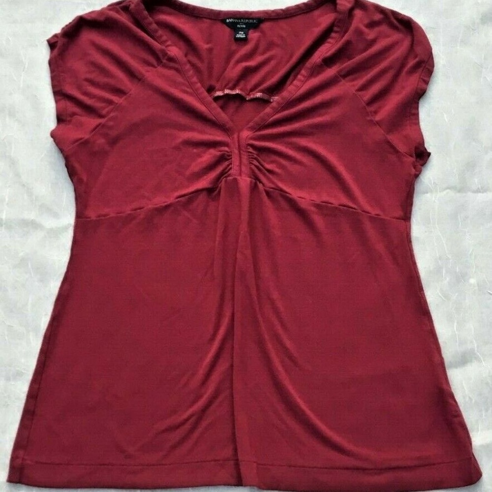 Banana Republic Petite Medium Women's Shirt Maroon